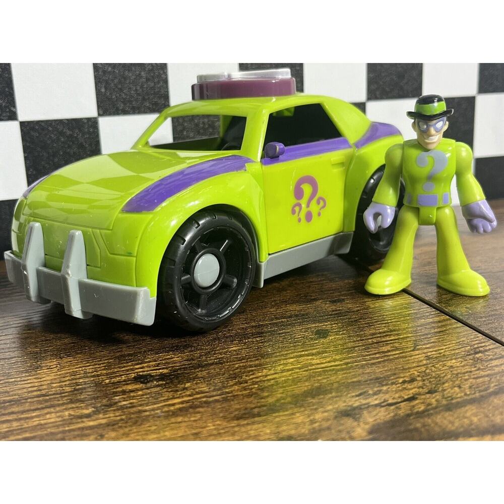 IMAGINEXT DC Universe Lot Batman RIDDLER CAR & Action Figure set 2008